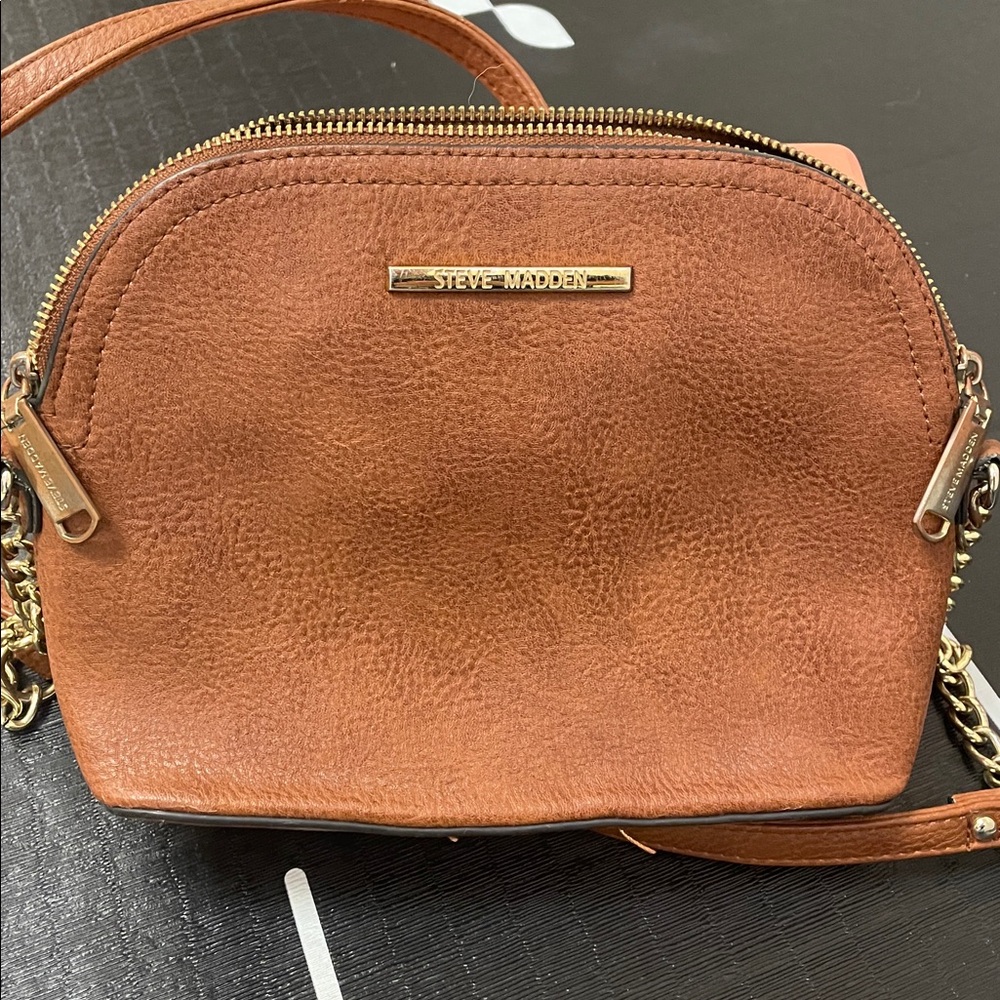 Steve Madden Tan Crossbody Bag with Gold Details